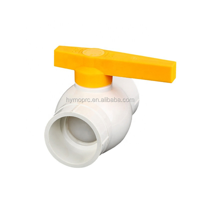 ASTM/DIN-Standard 1/2 Zoll PVC-Kugelventil mit gelbem Griff