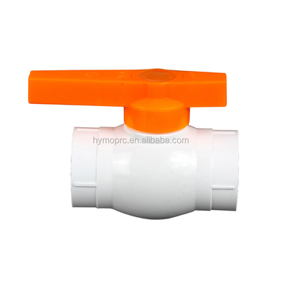 ASTM/DIN-Standard 1/2 Zoll PVC-Kugelventil mit gelbem Griff
