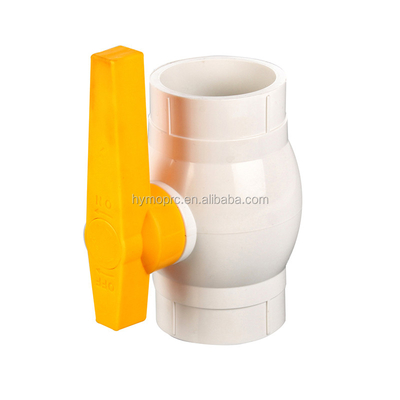 ASTM/DIN-Standard 1/2 Zoll PVC-Kugelventil mit gelbem Griff
