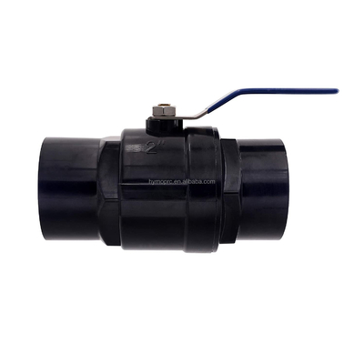 Personalisieren Sie 1,5 Zoll schwarze Farbe Plastik PVC Kugelventil mit OEM-Service und Material