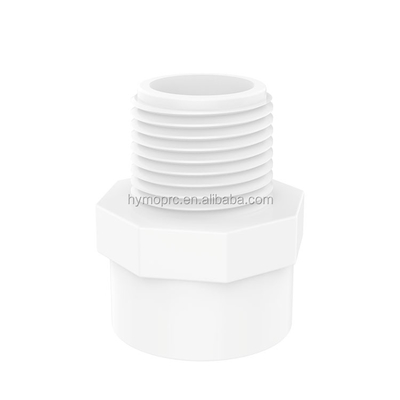 STANDARD Dicke Fertigung Weiße Farbe Sch40 UPVC PVC Rohr Anpassung männlicher Adapter