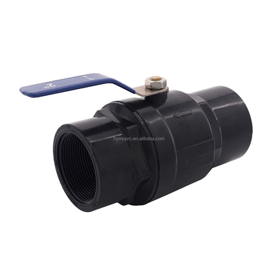 Personalisieren Sie 1,5 Zoll schwarze Farbe Plastik PVC Kugelventil mit OEM-Service und Material