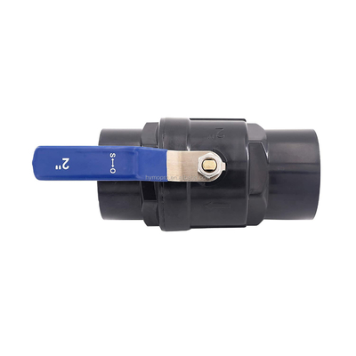 Personalisieren Sie 1,5 Zoll schwarze Farbe Plastik PVC Kugelventil mit OEM-Service und Material
