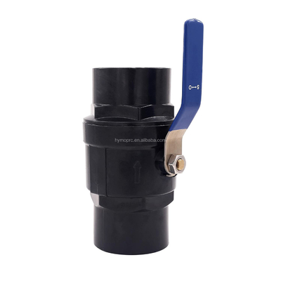 Personalisieren Sie 1,5 Zoll schwarze Farbe Plastik PVC Kugelventil mit OEM-Service und Material