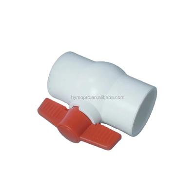 ASTM DIN Standard Weiß PVC Kugelventil in allen Größen mit 1,5 Zoll Größe und rotem Griff
