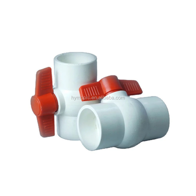 ASTM DIN Standard Weiß PVC Kugelventil in allen Größen mit 1,5 Zoll Größe und rotem Griff