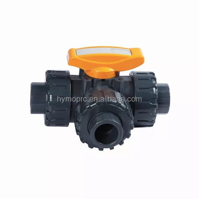 Klempnerherstellung Kunststoff 2 Zoll 3 Weg PVC Kugelventil mit Steckdosendruck 1,0 MPA