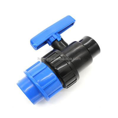 32 mm Blaue Farbe PP-Kompressionsarmaturen und -ventile für Bewässerung Weißgraue Farbe