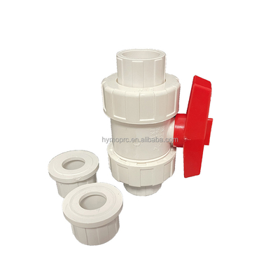 1/2&quot;-8&quot; PVC True Union Ball Valve Long Handle Weißfarben für Steckdose/Drehanschluss