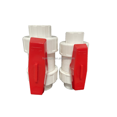 1/2&quot;-8&quot; PVC True Union Ball Valve Long Handle Weißfarben für Steckdose/Drehanschluss