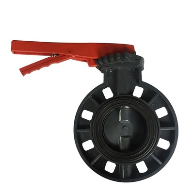 OEM UPVC Schmetterlingsventil DN 150 Doppelflansche Hydraulikleistung für allgemeine Anwendungen