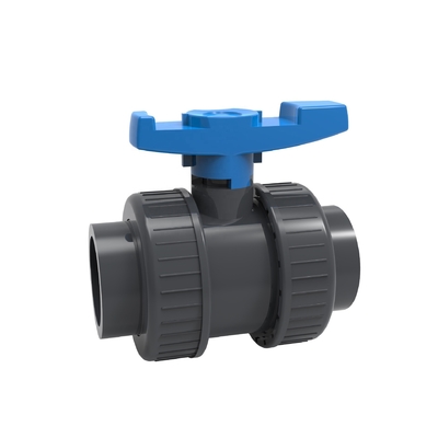 PP-Kugel PVC-Doppelverbindungskugelventil für 1 Zoll Rohr 1.0MPA Druck und EPDM-O-Ring