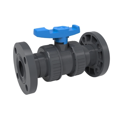PP-Kugel PVC-Doppelverbindungskugelventil für 1 Zoll Rohr 1.0MPA Druck und EPDM-O-Ring