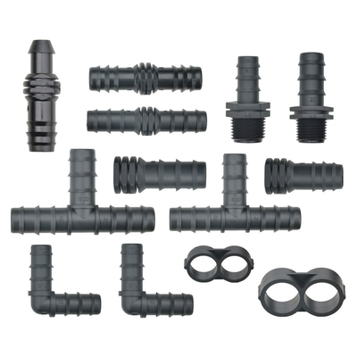 Blaue 20 mm und 16 mm Tropfbewässerungsbefestigungen Kunststoffklemmring für PE-Rohr-Tropfrohr